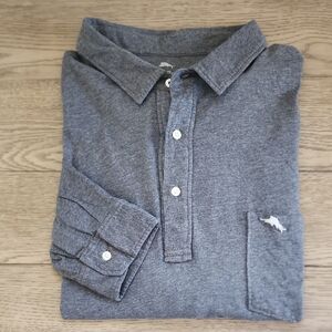 Tommy Bahama Heather Gray Long-Sleeve Polo, Pima Cotton. 2XT Big & Tall. NWOT.